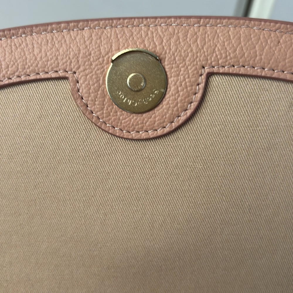 See By Chloe Pink Leather & Suede Crossbody Bag with Gold Ring - Picture 11 of 14